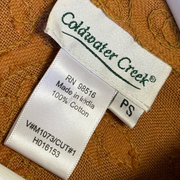 Coldwater Creek Button Down Shirt Jacket Embroidered Western 100% Cotton Cottage - Picture 6 of 8